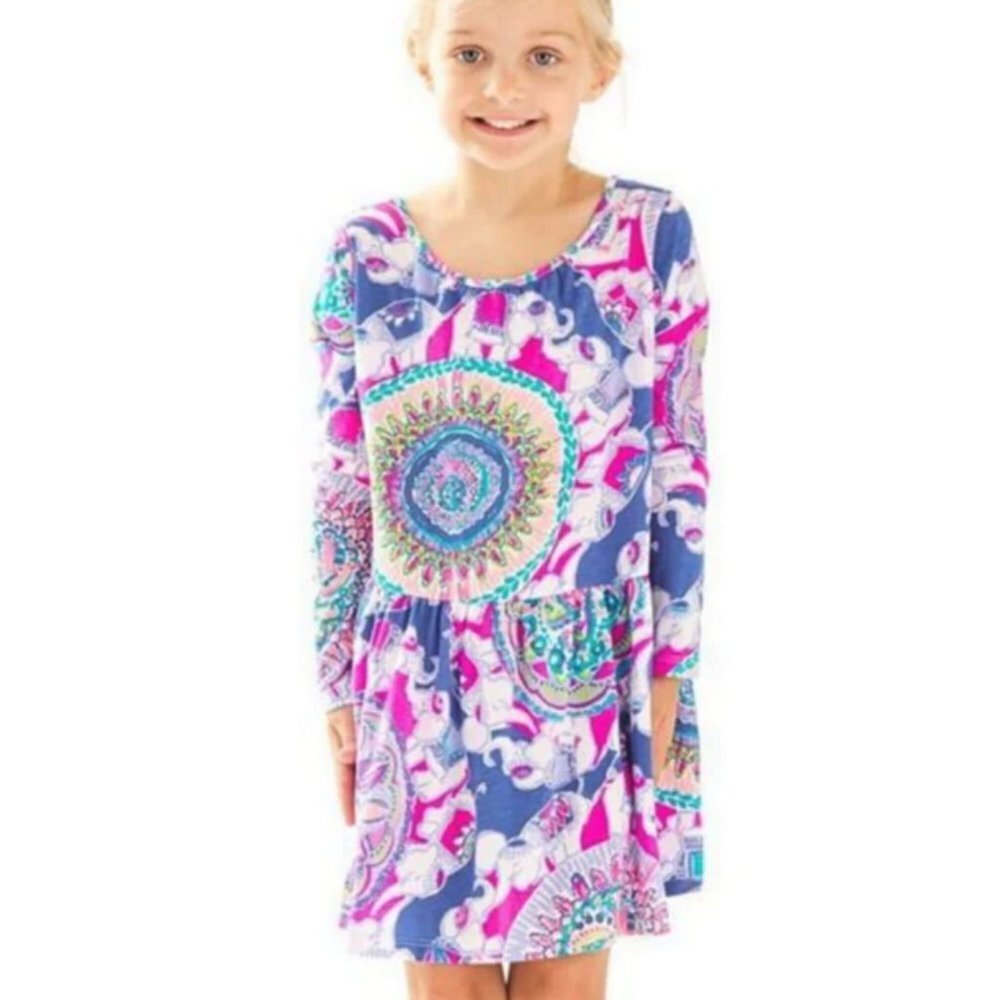 Lilly Pulitzer Girls Lynn Dress Play That Trunky Music Size M (6-7) NWT